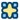 A cartoonish symbol of a compass rose, representing the Astral Element. At the center of the compass rose is a large, four-pointed yellow star, with a light blue rhombus between each point for a total of four. The compass rose has a dark blue outline.