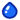 A cartoonish symbol of a teardrop of water, representing the Water Element. The droplet is sapphire blue with a navy blue outline, and there are two wite lines on the upper left representing reflections on the surface.