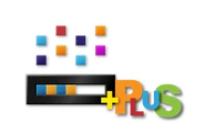 Variant with bevel, light rays and +PLUS text seen on the Progressbar 98 plus boot screen