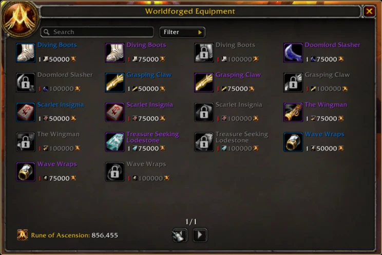 Worldforged Equipment