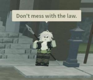 Etrisguarddialog maxrep.png (141 KB) Etrean Guard insulting the player after being knocked with Friends in High Places.