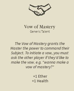 Why can't i make a vow of mastery?