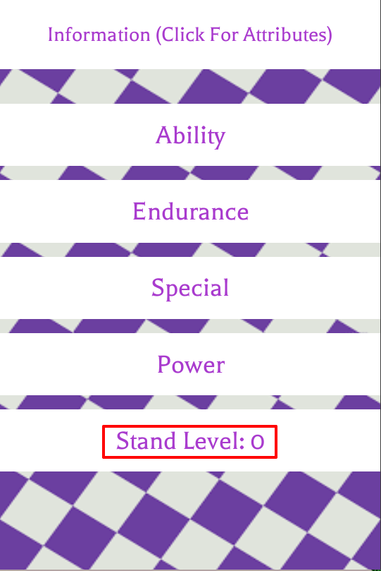 Stand Level Project Jojo Wiki Fandom - project jojo roblox stamds