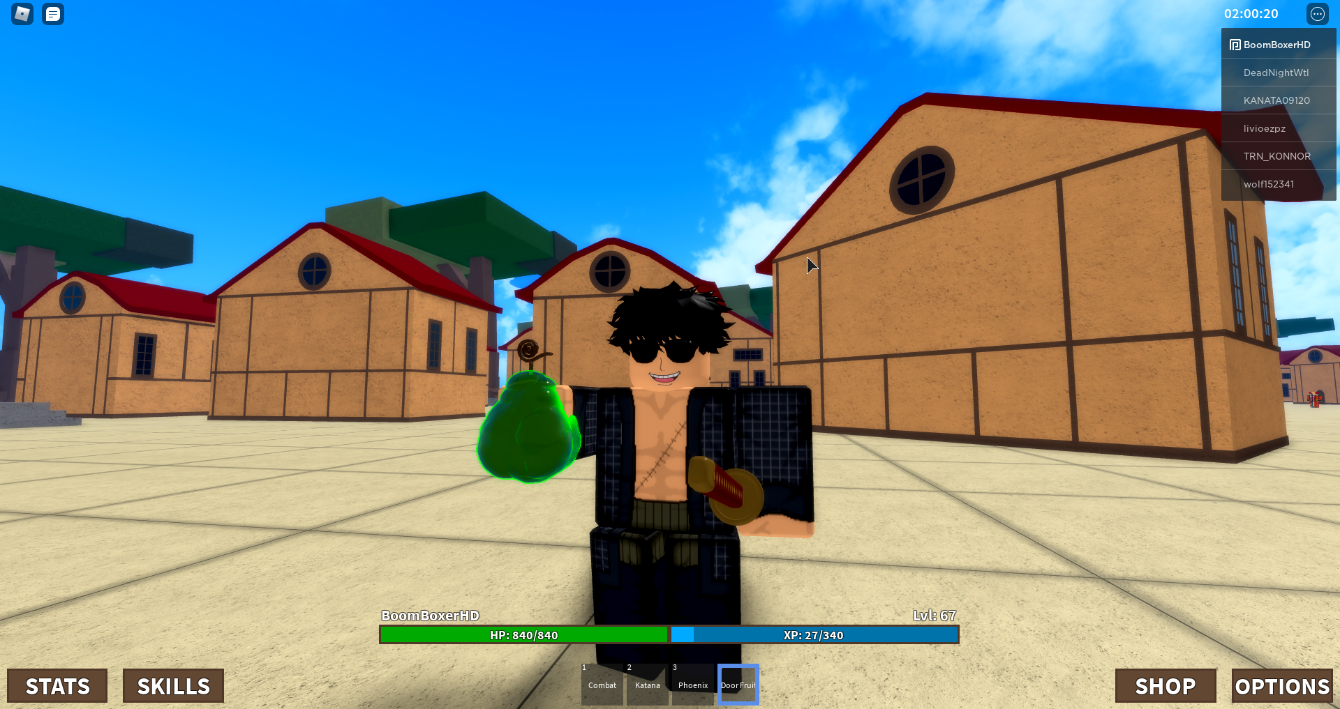 Door Door Fruit) The Roblox ABA Blueno Experience.