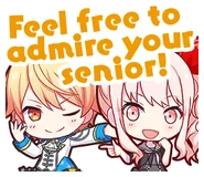 Англ. : Feel free to admire your senior!