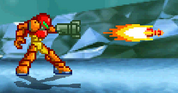 Samus firing a strong missle.