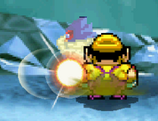 If only small amount of time passed, Wario creates a small explosion by farting.