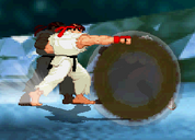 When Ryu fully focuses his energy, he releases a devastating punch.