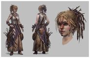 Early concept art of Herbalist, NPC from Hellraid.