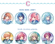 MORE MORE JUMP! and Wonderlands x Showtime Pins