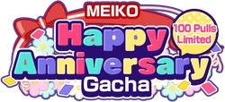 (MEIKO) HAPPY ANNIVERSARY Gacha EN Logo
