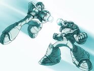 X facing Vile Mk-II in the Mega Man X5 opening scene