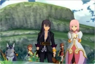 Talesofvesperiacutscene.jpg (18 KB) Yuri, Estelle, Repede, Karol and Rita at Ehmead Hill Overlook (Tales of Vesperia)