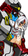 The original Byakuya, from Endless Frontier Exceed, sprite/portrait is missing the shoulder pads that Byakuya X shows at all times.