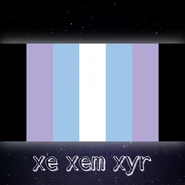 Alternate Xe/Xem Pronoun Flag by Tumblr user lucid-lavender[27]