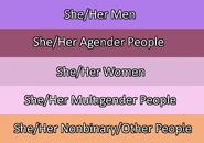 Alternate She/Her Pronoun Flag with Color Meanings by DeviantArt user GeekyCorn[3]