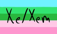 Alternate Xe/Xem Pronoun Flag by Tumblr user crazt-purple-kitten[29]