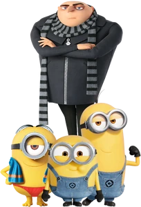 Gru and his nephews, Kevin, Stuart & Bob.