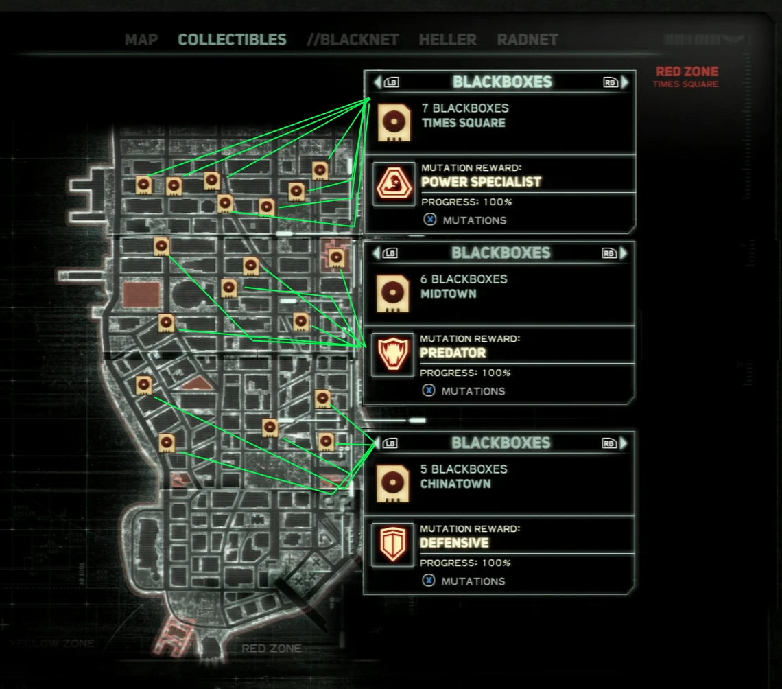 Карта всех черных ящиков в prototype 2