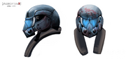 A concept of a Blackwatch Pilot's helmet.