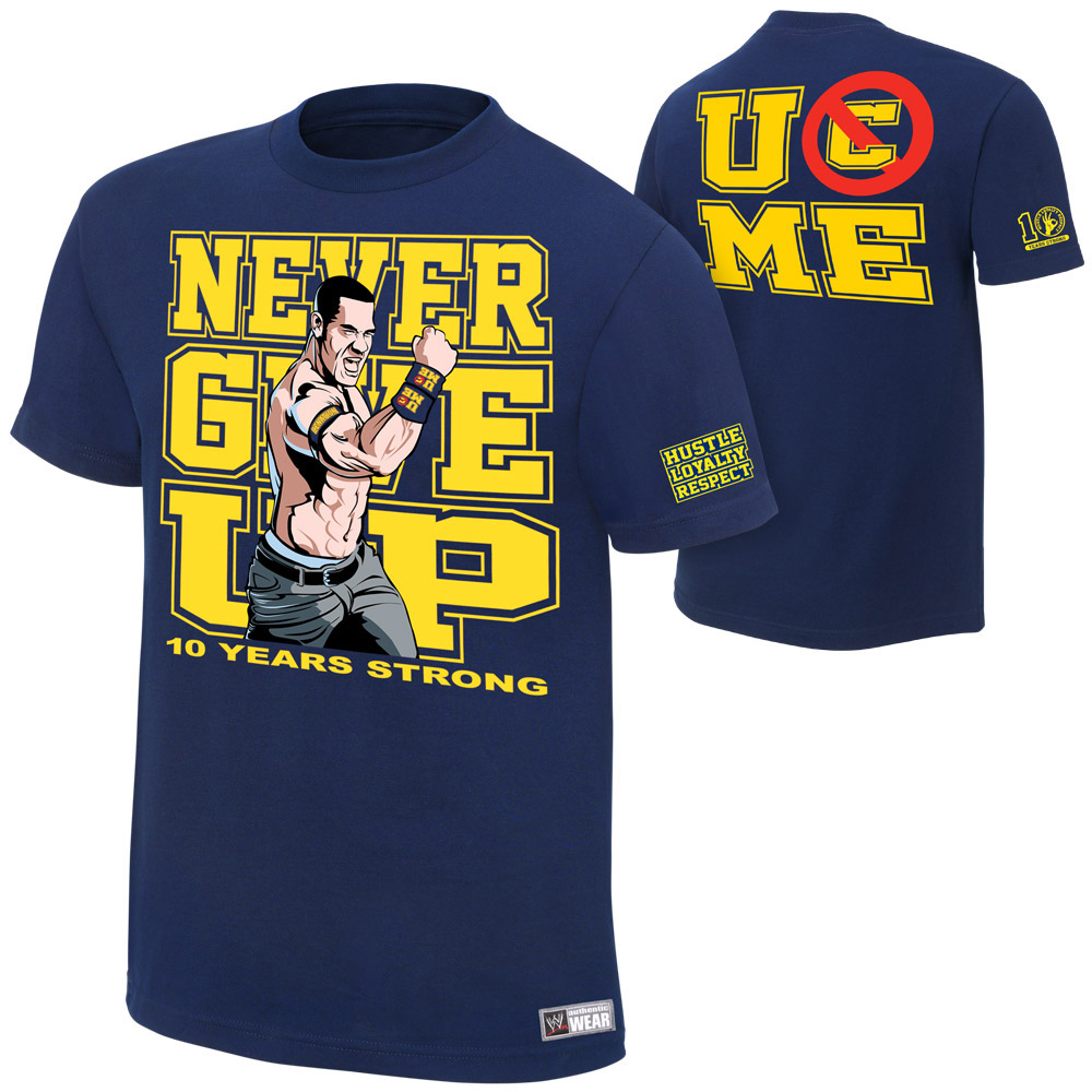 John Cena 10 Years Strong Blue T-Shirt, Pro Wrestling