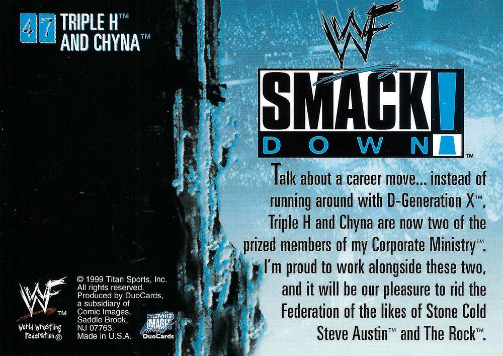 1999 Comic Images WWF SmackDown! Chromium - [Base] #47 - Triple H And Chyna