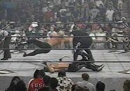 Diamond Dallas Page and Bam Bam Bigelow hit a double Diamond cutter.