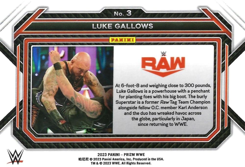 2023 WWE (Panini Prizm) Luke Gallows (No.3) | Pro Wrestling | Fandom