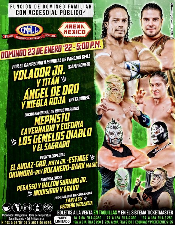 CMLL Domingos Arena Mexico (January 23, 2022) | Pro Wrestling | Fandom