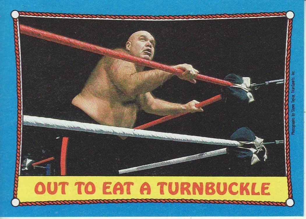 1987 WWF Wrestling Cards (Topps) Out To Eat A Turnbuckle (No.66) Pro