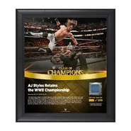 AJ Styles Clash of Champions 2017 15 x 17 Framed Plaque w/ Ring Canvas