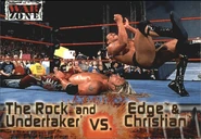 2001 WWF RAW Is War (Fleer) The Rock & Undertaker vs. Edge & Christian (No.61)