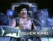 Silver King dressed as a cowboy.
