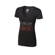 Nikki Bella Fearless Black Tri-Blend Women's V-Neck T-Shirt
