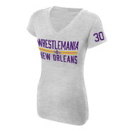 WrestleMania 30 Grey Women's V-Neck T-Shirt