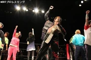 Isami Kodaka with the DDT Extreme Division Championship