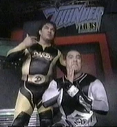 Thunder 3-22-00 2.jpg (14 KB) Los Fabulosos sporting new ring attire.