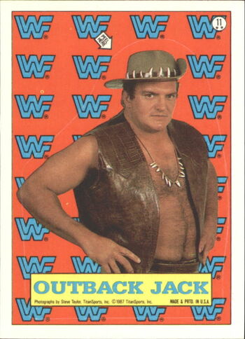 1987 WWF Wrestling Cards (Topps) Sticker Outback Jack 11