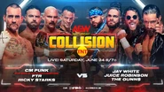 June 24, 2023 AEW Collision Preview4.jpg (1.98 MB) CM Punk, FTR & Ricky Starks vs. The Gunns, Juice Robinson & Jay White