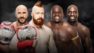 The Bar (Sheamus & Cesaro) (c) vs. Titus Worldwide (Titus O'Neil & Apollo Crews) (w/ Dana Brooke) for the WWE Raw Tag Team Championship