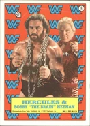 1987 WWF Wrestling Cards (Topps) Sticker Hercules & Bobby Heenan (No.6)