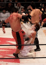 An example of Fluorescent Light Tubes used in hardcore wrestling