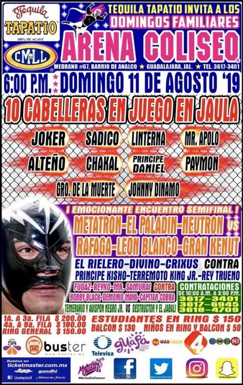 CMLL Guadalajara Domingos (August 11, 2019)  Pro Wrestling  Fandom
