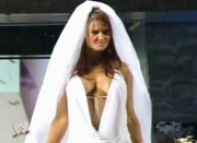  in a wedding dress for her wedding day