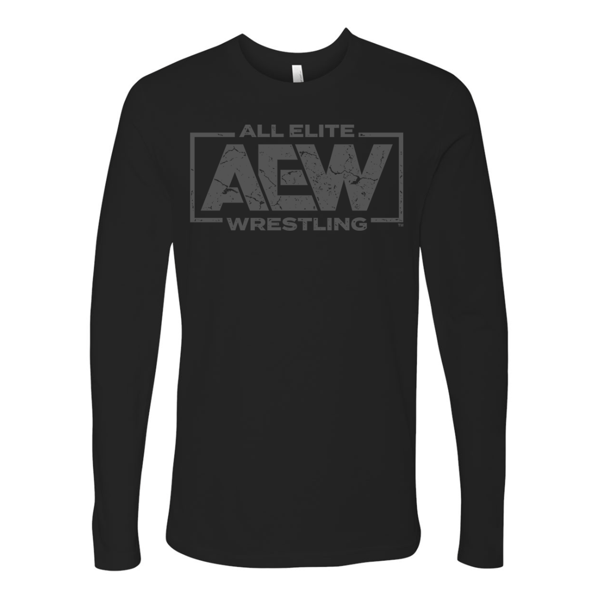 AEW Grey Logo Long Sleeve T-Shirt, Pro Wrestling