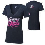 The Bellas "Support The Twins" Courage Conquer Cure Women's Charcoal V-Neck T-Shirt