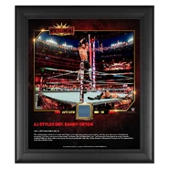 AJ Styles WrestleMania 35 15 x 17 Framed Plaque w/ Ring Canvas