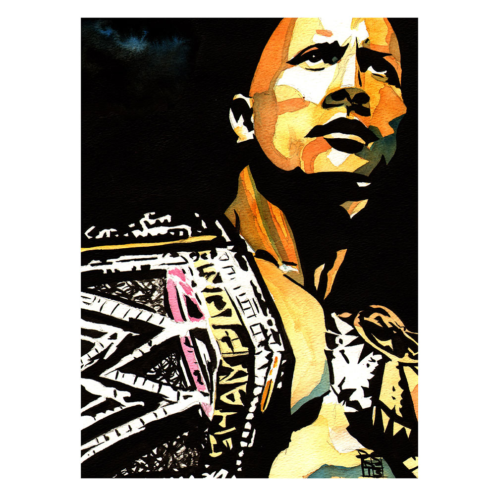 wwe rock drawing