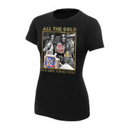 Bayley & Sasha Banks "All The Gold" Women's Authentic T-Shirt