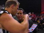 Jacques Rougeau telling David Penzer that under Canadian rules, you only win on a five count.